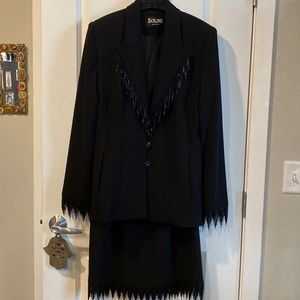 VINTAGE Solini of New York stunning beaded fringe skirt and jacket. Size 8